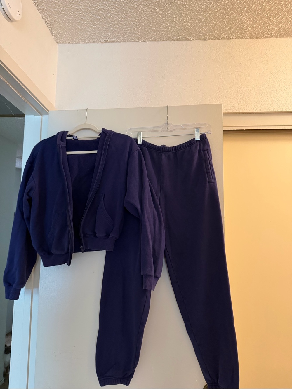 SKIMS Deep Purple Zip Hoodie & Joggers Set